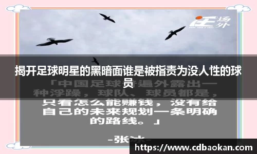 揭开足球明星的黑暗面谁是被指责为没人性的球员